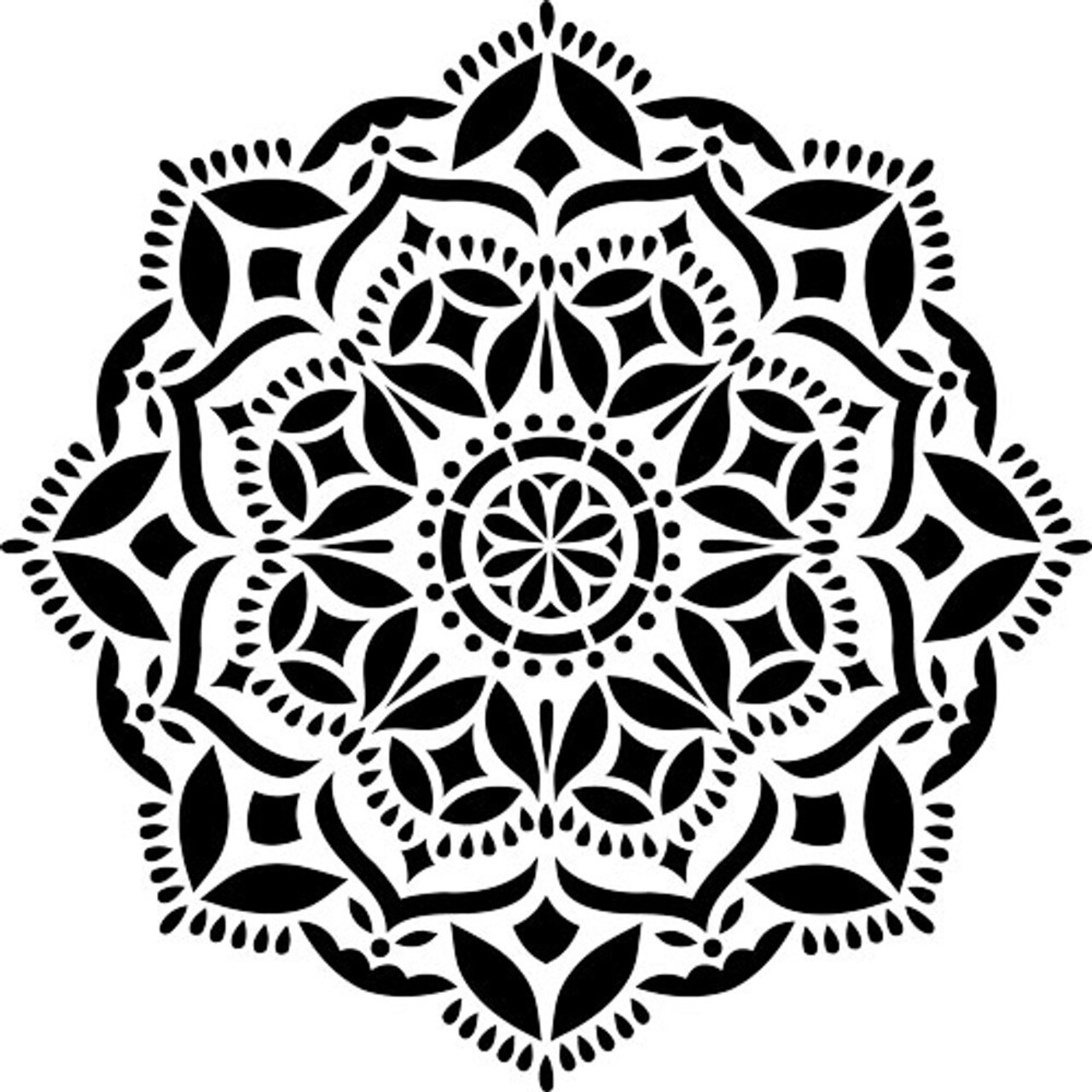 Karma Mandala Embossing 12 x 12 Stencil | FS026 by Designer Stencils |